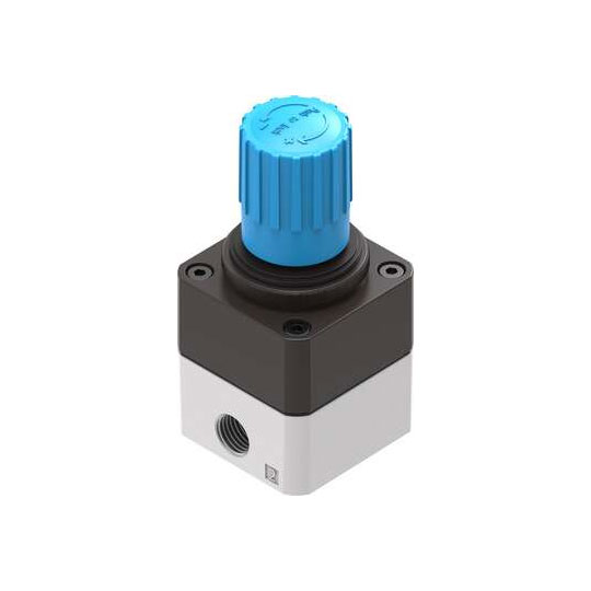 Bộ điều áp khí nén chính xác vỏ nhôm đúc, dùng cho hệ thống điều khiển yêu cầu áp suất ổn định cao, kích thước cổng 1/4 inch x dải điều chỉnh 0.1~6 bar, mã hàng: LRP-1/4-6