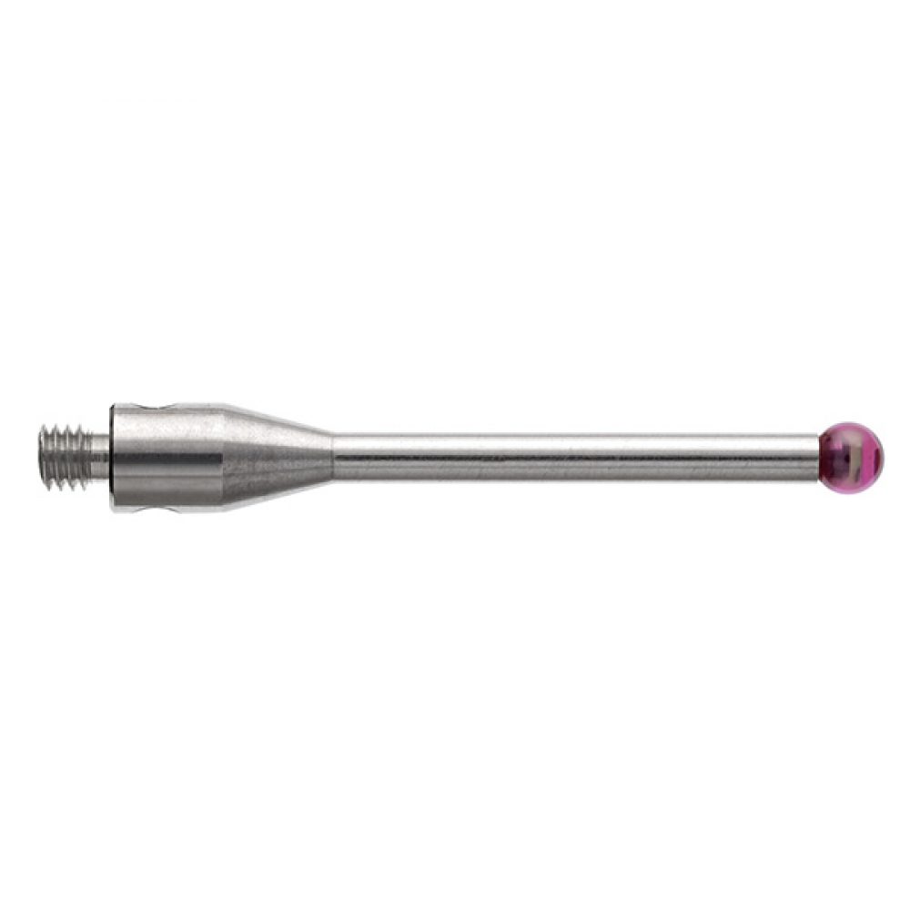Kim đo tiếp xúc đầu bi Ruby, vật liệu thân bằng hợp kim không gỉ, ren kết nối M2, đường kính bi 2mm - chiều dài 20mm, hãng Renishaw. Mã hàng: 5003-3603