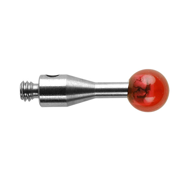 Kim đo tiếp xúc đầu bi Ruby, vật liệu thân bằng hợp kim không gỉ, ren kết nối M2, đường kính bi 4mm - chiều dài 10mm, hãng Renishaw. Mã hàng: A-5000-4154