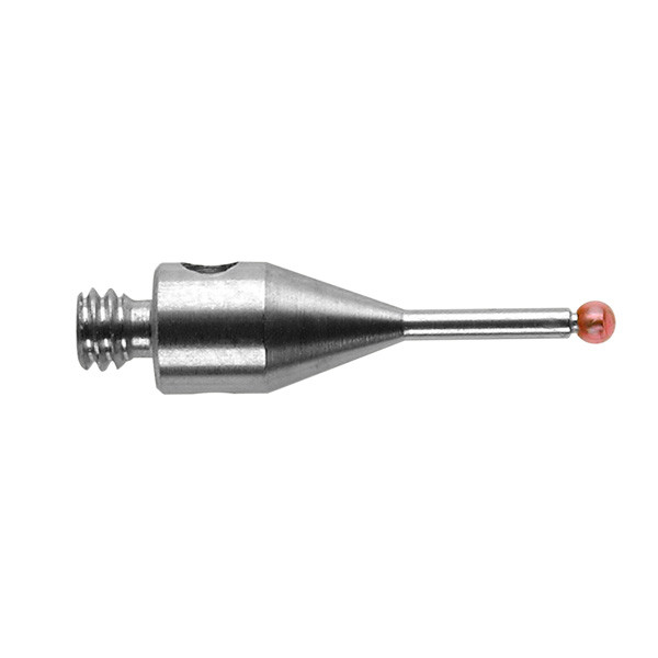 Kim đo tiếp xúc đầu bi Ruby, vật liệu thân bằng hợp kim không gỉ, ren kết nối M2, đường kính bi 1mm - chiều dài 10mm, hãng Renishaw. Mã hàng: A-5000-7806