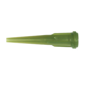 Đầu kim bơm keo dạng côn bằng nhựa polyethylene, dùng cho máy phân phối keo tự động công nghiệp, đường kính trong 1.60mm, màu xanh ô-liu, đóng gói bộ 50 cái, hiệu: Nordson EFD Optimum