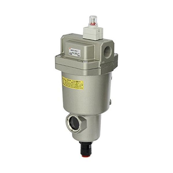 Bộ lọc tách dầu bằng hợp kim nhôm và nhựa, vận hành bằng cơ chế lọc vi sợi, kích thước cổng ren 3/8 inch - xả nước tự động, hãng SMC. Mã hàng: AMD250C-03D-T